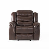 Classic Dark Brown Plush PU Glider Recliner Chair