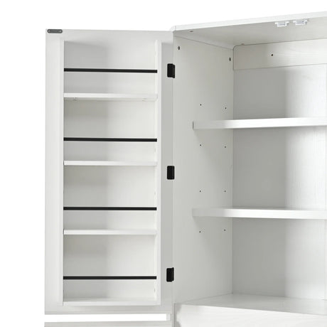 Modern Curved Design Kitchen Pantry Cabinet With Drawer - Omega Lifestyles
