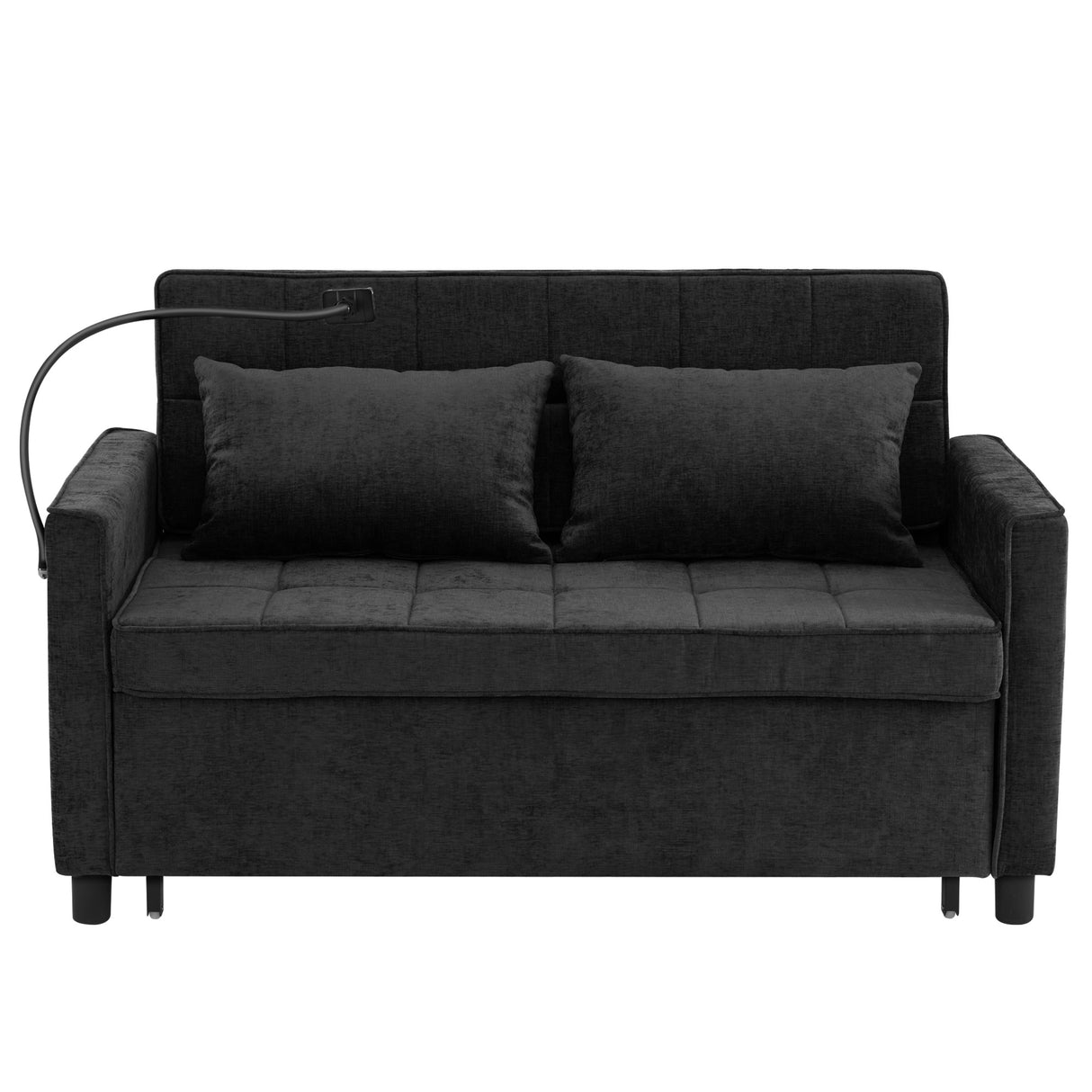 Contemporary Convertible Chenille Loveseat Sofa Bed