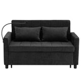 Contemporary Convertible Chenille Loveseat Sofa Bed