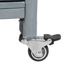 Outdoor Rolling Grill Cart With Raised Shelf Storage - Omega Lifestyles