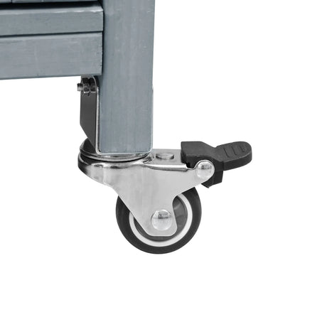 Outdoor Rolling Grill Cart With Raised Shelf Storage - Omega Lifestyles