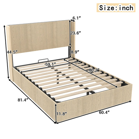 Queen Oak Storage Bed Frame With Gas Lift Mechanism - Omega Lifestyles