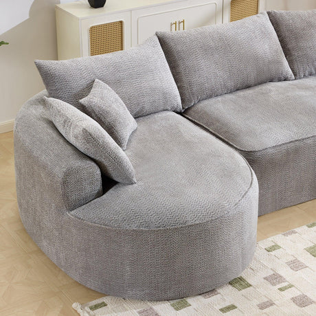 Minimalist Medium-Soft Chenille Foam 5-Seat Sofa - Omega Lifestyles