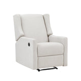 Power Recliner Beige Polyester Contemporary Wingback Chair - Omega Lifestyles