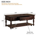 Retro Farmhouse Coffee Table With Drawer And Wheels - Sleep Galleria