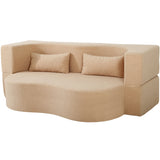 2-in-1 Convertible Full Size Teddy Fabric Sofa Bed - Omega Lifestyles