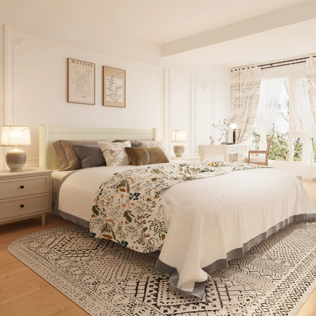 King Solid Wood Platform Bed Frame With Headboard - Omega Lifestyles