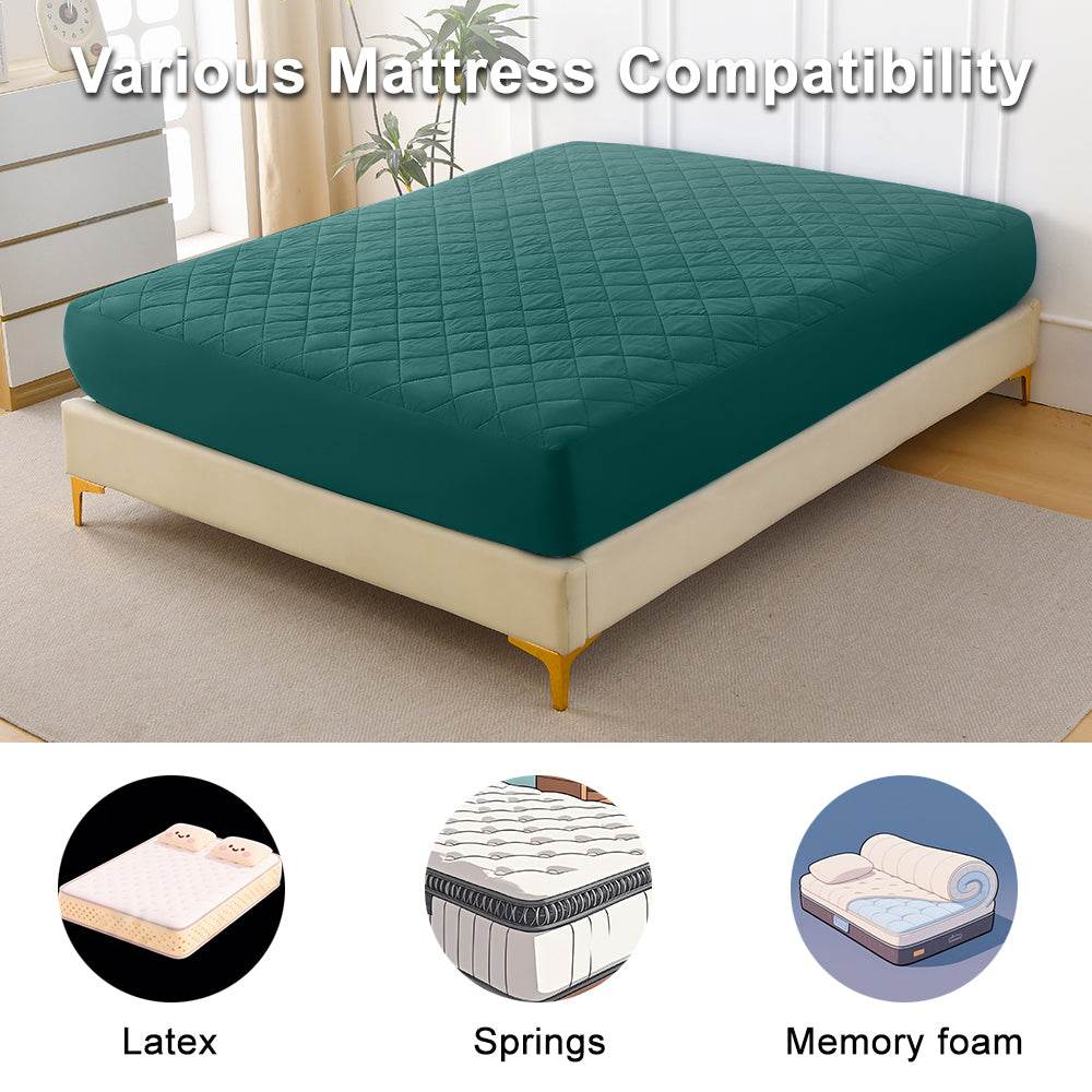 Waterproof Quilted Cotton Fitted Sheet King - Sleep Galleria