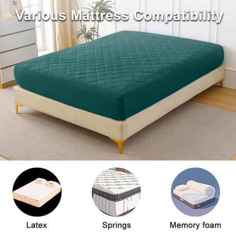 Waterproof Quilted Cotton Fitted Sheet King - Sleep Galleria