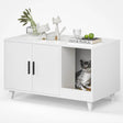 Hidden Cat Litter Box Enclosure With Scratching Mat - Sleep Galleria