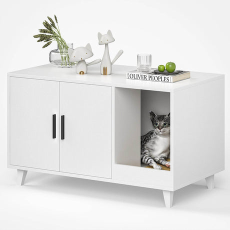 Hidden Cat Litter Box Enclosure With Scratching Mat - Sleep Galleria