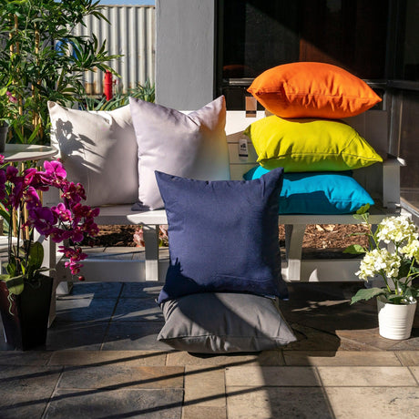 Outdoor Water-Resistant Orange 20x20 Polyester Pillow - Omega Lifestyles