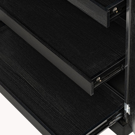 Fluted Freestanding Kitchen Pantry Cabinet With Drawers - Omega Lifestyles