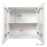 Arched Glass Door Floating Wall Cabinet With Shelves - Omega Lifestyles