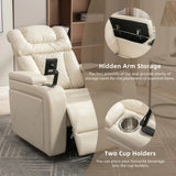 Power PU Leather Recliner Chair With Tray Table USB Port - Omega Lifestyles