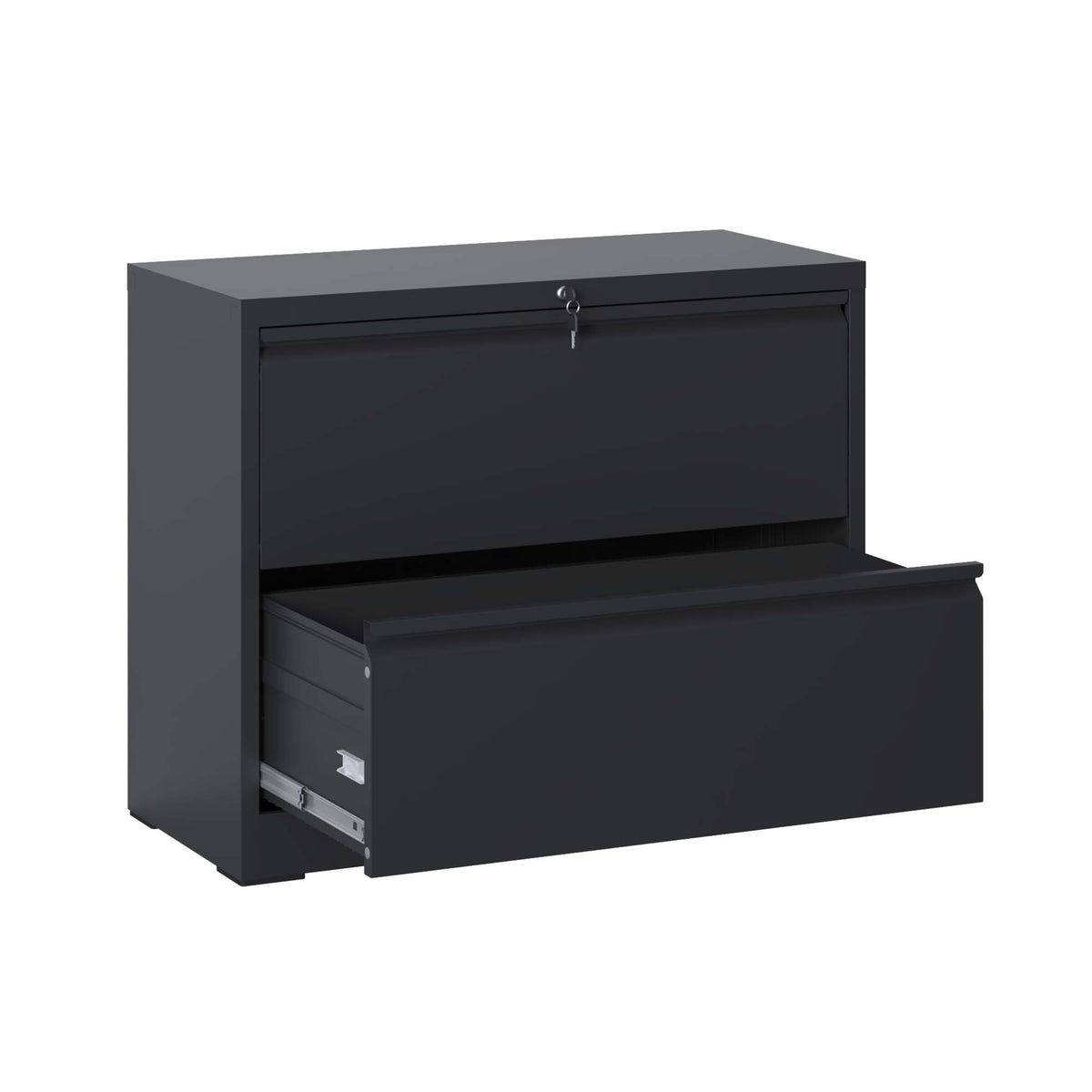 Modern 2-Drawer Steel Lateral File Cabinet With Lock