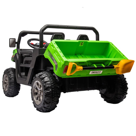 24V Two-Seater Remote Control Ride On Dump Truck - Omega Lifestyles