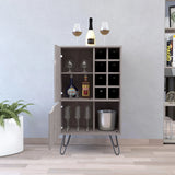 Light Grey Particle Board Liquor Cabinet With Steel Legs - Omega Lifestyles