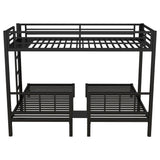 Metal Twin Over Twin Triple Bunk Bed With Guardrails - Omega Lifestyles