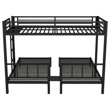 Metal Twin Over Twin Triple Bunk Bed With Guardrails - Omega Lifestyles