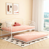 Twin Metal Daybed With Trundle White Bedroom Frame - Omega Lifestyles