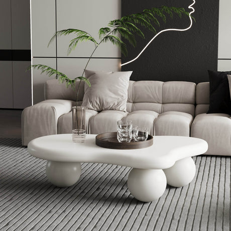 Modern 40-Inch Cloud Shaped Lacquered Coffee Table - Sleep Galleria