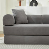Corduroy Folding Sofa Bed With Foam Spring Mattress - Omega Lifestyles