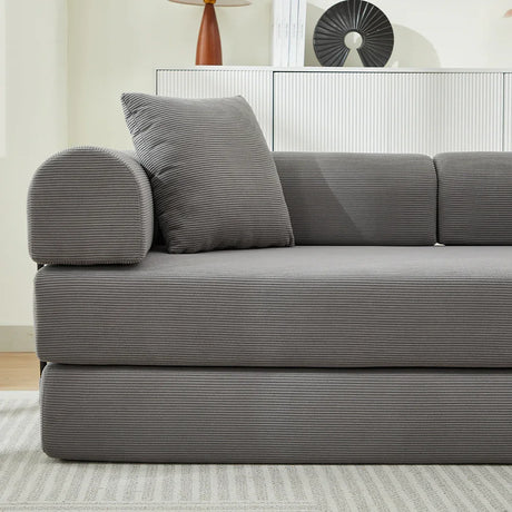 Corduroy Folding Sofa Bed With Foam Spring Mattress - Omega Lifestyles
