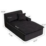 Corduroy Foam Left Armrest Chaise Lounge Chair - Omega Lifestyles