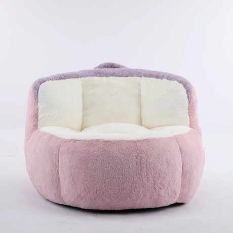 Multicolor Faux Fur Oversized Foam-Filled Bean Bag Chair - Omega Lifestyles