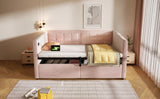 Twin Pink Velvet Upholstered Hydraulic Storage Bed Frame - Omega Lifestyles