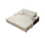 Convertible Corduroy Fabric Sleeper Sofa Chair With Storage - Omega Lifestyles