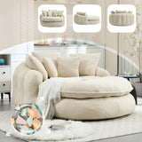 Oversized Chenille Memory Foam Bean Bag Sofa With Pillows - Omega Lifestyles