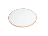 Frosted Glass Rose Gold Finish Round End Table - Omega Lifestyles