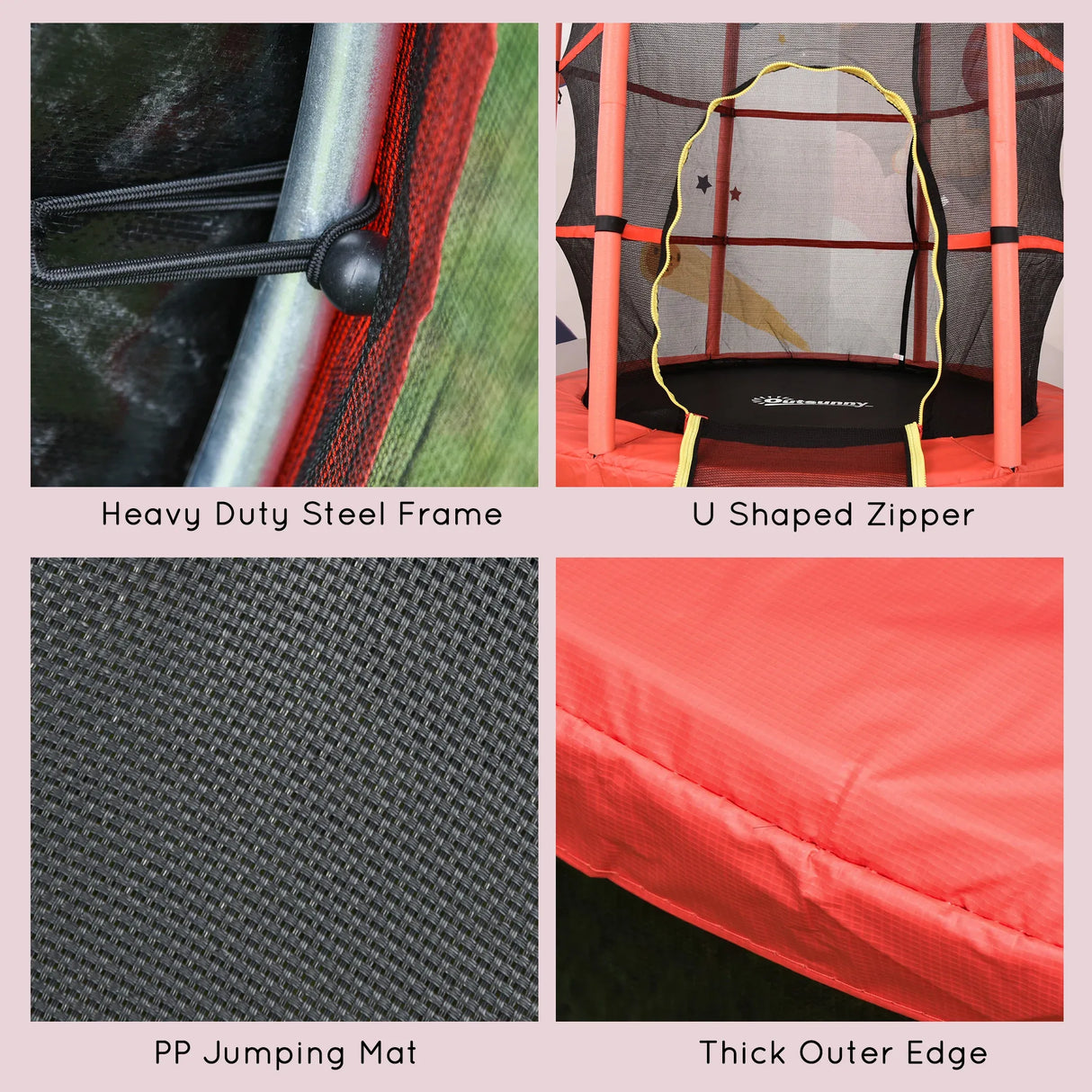 Kids Springless Indoor Outdoor Safety Trampoline With Net - Omega Lifestyles