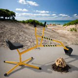 Interactive Yellow Metal Riding Excavator Toy With Bucket Control - Omega Lifestyles