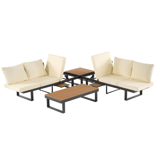 Adjustable Reclining Outdoor Sectional Patio Furniture Set - Omega Lifestyles