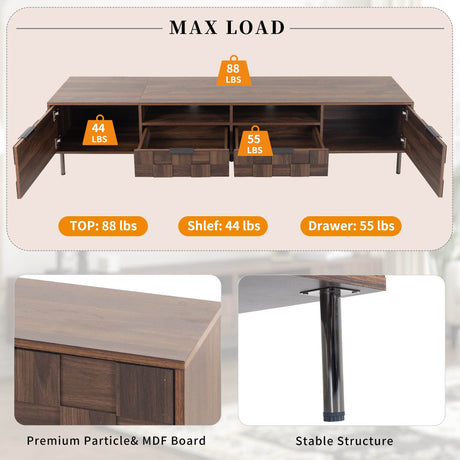 Mid Century Modern TV Stand With Storage Drawers - Sleep Galleria