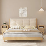 Oak Rattan Bedroom Nightstand With Solid Wood Legs - Omega Lifestyles