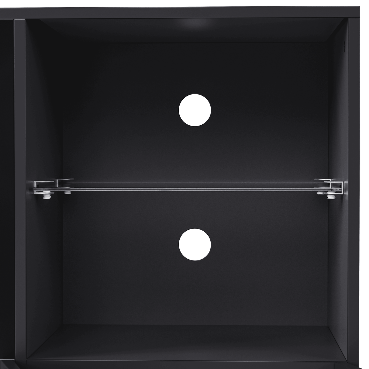Modern Black LED Fireplace TV Stand with Shelves - Omega Lifestyles