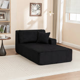 Corduroy Foam Left Armrest Chaise Lounge Chair - Omega Lifestyles