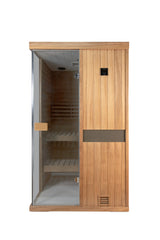 Two-Person African Mahogany Indoor Steam Sauna Room - Omega Lifestyles