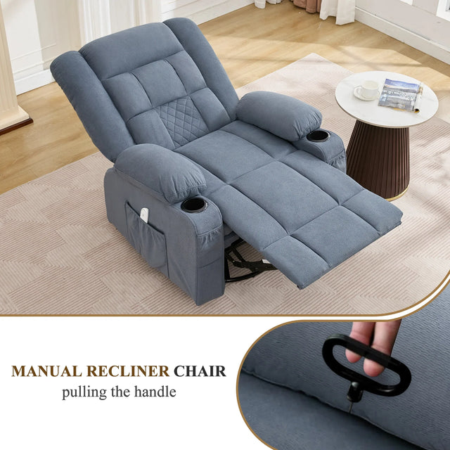 3D Kneading Heated Rocker Recliner Chair With USB Port - Omega Lifestyles