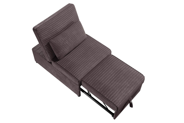 Contemporary Chocolate Corduroy Convertible Sleeper Sofa Chair - Omega Lifestyles