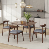 Mid-Century Modern Rubberwood 5-Piece Dining Set - Omega Lifestyles