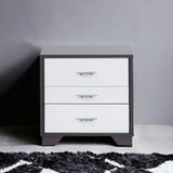 Contemporary White And Black MDF Accent Nightstand - Omega Lifestyles