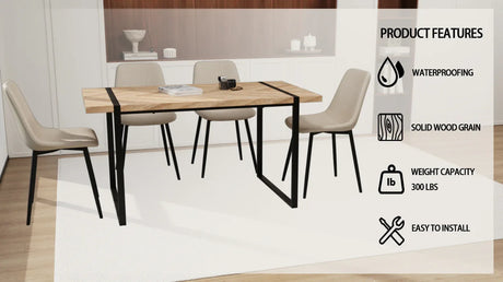 5-Piece Modern Industrial MDF Dining Table And Chairs Set - Omega Lifestyles