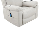 Beige Polished Microfiber Power Motion Massage Recliner Chair - Omega Lifestyles