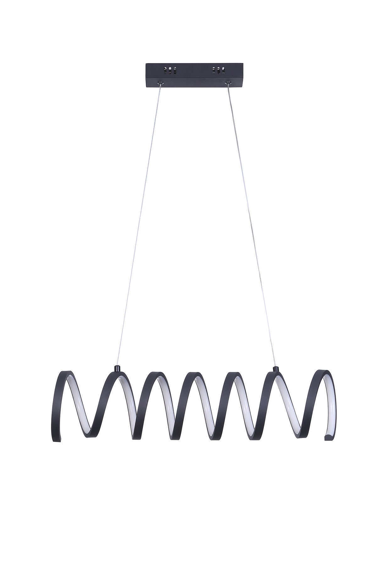 Matte Black Aluminum Spiral Loop LED Pendant Light
